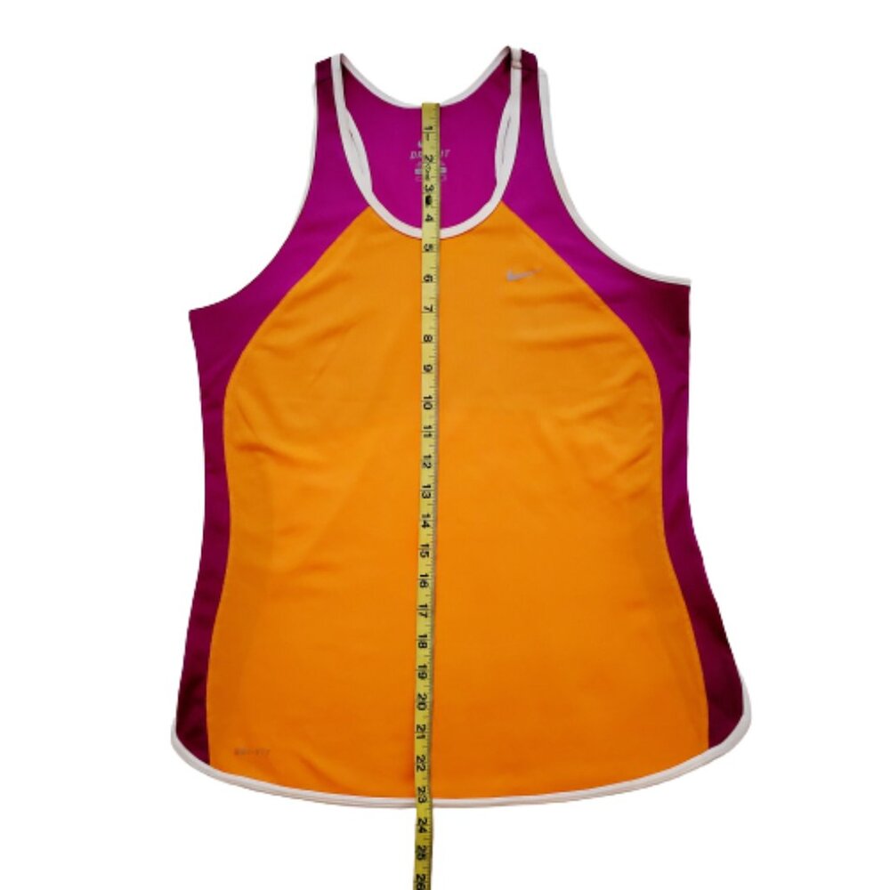 Nike Dri-Fit Women's Purple Orange Color Block Racerback Athletic Tank Top M - Picture 9 of 10